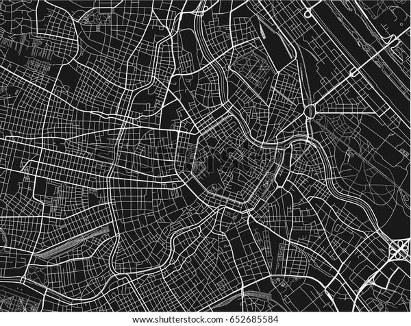 Black White Vector City Map Vienna Stock Vector (Royalty Free ...