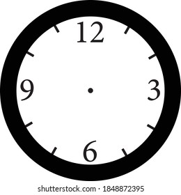 ilustración de reloj vectorial en blanco y negro