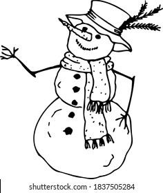 Snowman Drawing Images Stock Photos Vectors Shutterstock