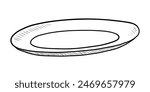 BLACK AND WHITE VECTOR CONTOUR DRAWING OF A FLAT PLATE
