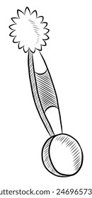 BLACK AND WHITE VECTOR CONTOUR DRAWING OF A KNIFE NOISETTE
