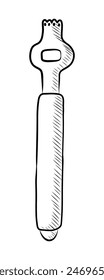 BLACK AND WHITE VECTOR CONTOUR DRAWING OF A KNIFE NOISETTE