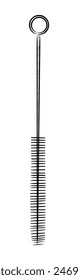 BLACK AND WHITE VECTOR CONTOUR DRAWING OF A BOTTLE BRUSH