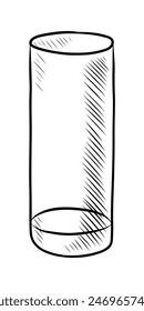 BLACK AND WHITE VECTOR CONTOUR DRAWING OF A GLASS CUP