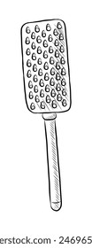 DIBUJO DE CONTORNO DE VECTOR EN BLANCO Y NEGRO DE UN RALLADOR DE COCINA