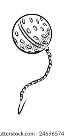 BLACK AND WHITE VECTOR CONTOUR DRAWING OF A ROUND TEA STRAINER