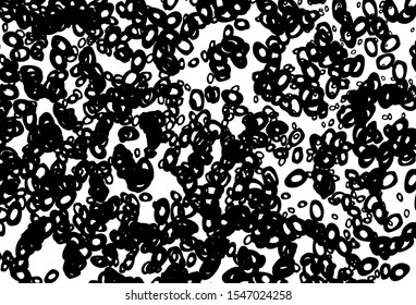 Black and white vector cover with spots. Abstract illustration with colored bubbles in nature style. Template for your brand book.