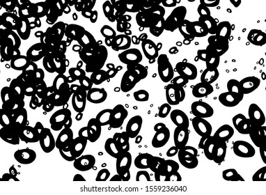 Black and white vector cover with spots. Modern abstract illustration with colorful water drops. Template for your brand book.