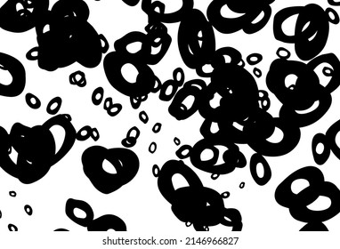 Black and white vector cover with spots. Beautiful colored illustration with blurred circles in nature style. Pattern of water, rain drops.