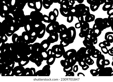 Cubierta vectorial en blanco y negro con manchas. Hermosa ilustración de color con círculos borrosos en estilo natural. Plantilla para su libro de marca.