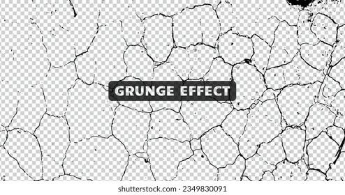 a black and white vector of a cracked wall, grunge texture broken design, transparent effect grunge texture