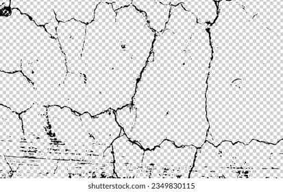 un vector blanco y negro de una pared craqueada, un diseño roto de textura gruesa, una textura de efecto transparente