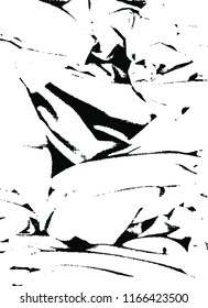 Black and white Vector crumpled grunge texture. 