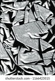 Black and white Vector crumpled grunge texture. 