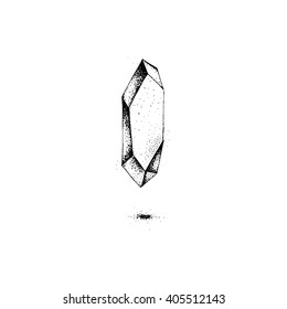 Black and white vector crystal precious tattoo art for jewelry 