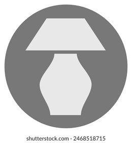 black and white vector design of desk lamp logo image of household appliances