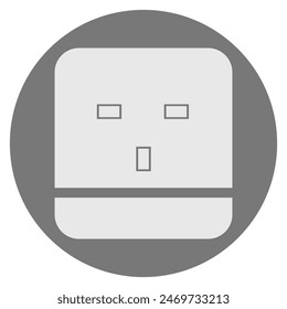 black and white vector design of electrical socket image for home, office, factory, etc decoration.