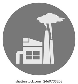 black and white vector design of factory building logo image for factory area.