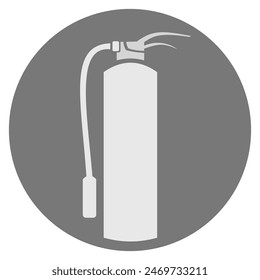 black and white vector design of fire extinguisher logo image for factory area.