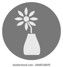 black and white vector design of flower vase logo image of household appliances
