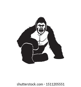 Black White Vector Design Gorilla Stock Vector (Royalty Free ...