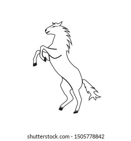 Black and white vector design of horse 