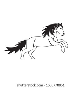 Black and white vector design of horse 