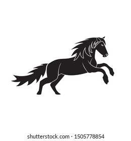 Black and white vector design of horse 