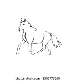 Black and white vector design of horse 