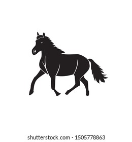 Black and white vector design of horse 