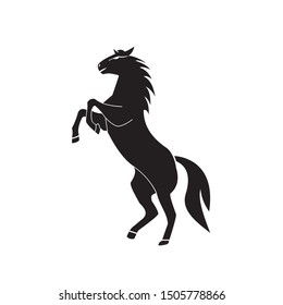 Black and white vector design of horse 