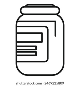 Black and white vector design of a mason jar icon suitable for various graphic needs