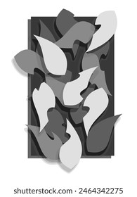 black and white vector design for painting leaves that form beautiful gradations