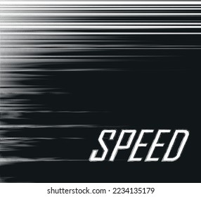 diseño vectorial en blanco y negro, texto de velocidad sobre fondo de grunge oscuro