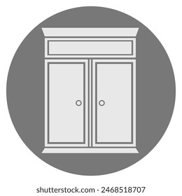 black and white vector design of wardrobe logo image for household appliances