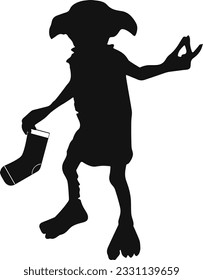 black and white vector dobby  drawing, suitable for metal and wood cutting