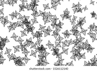 Black and White vector doodle background with leaves. An elegant bright illustration with leaves in Natural style. A new texture for your wallpaper design.