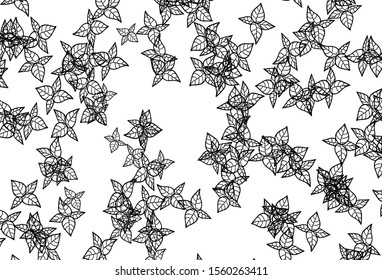 Black and White vector doodle layout with leaves. New colorful illustration in doodle style with leaves. A new texture for your wallpaper design.