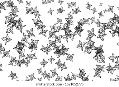 Black and White vector doodle template with leaves. leaves on elegant natural pattern with gradient. Brand new design for your business.