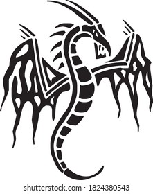 SCHWARZ-WEISSER VEKTOR VON DRAGON
