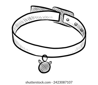 VECTOR BLANCO Y NEGRO DE UN COLAR CAT