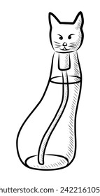 BLACK AND WHITE VECTOR DRAWING OF DEODORANT FOR CATS