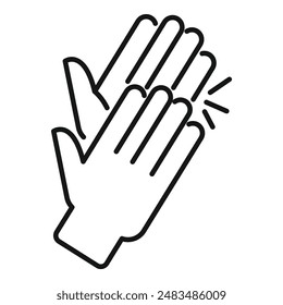 Black and white vector drawing of hands clapping in applause and showing approval at a live music performance on stage, symbolizing unity, togetherness, and gratitude in the audience