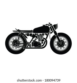 Black and White Vector drawing a motorcycle.