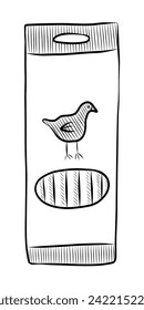 BLACK AND WHITE VECTOR DRAWING OF PET TREATS