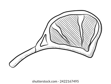 BLACK AND WHITE VECTOR DRAWING OF A RACK OF LAMB 