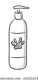 VECTORES NEGROS Y BLANCOS DE SHAMPOO PARA GATOS