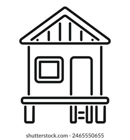Dibujo de Vector blanco y negro de un ícono de la casa estilizado, perfecto para logotipos y símbolos