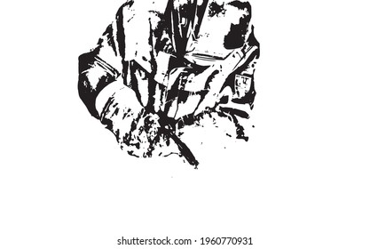 black and white vector drawing of a welder in overalls