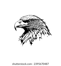 A black and white vector of an eagle head